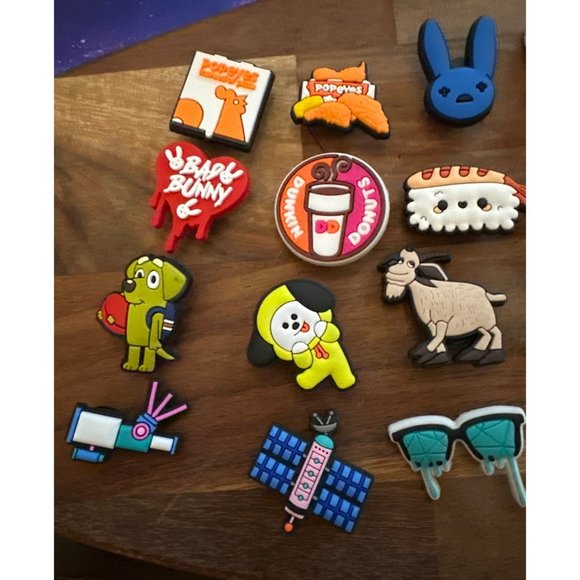 20 Bad Bunny Dunkin Donuts  Shoe Charms Multiple Characters Fits Crocs - Picture 2 of 4